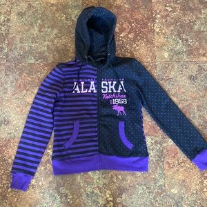 NWOT purple Alaska zip up hoodie 🤍